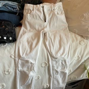 Pacsun distressed white skinny jeans